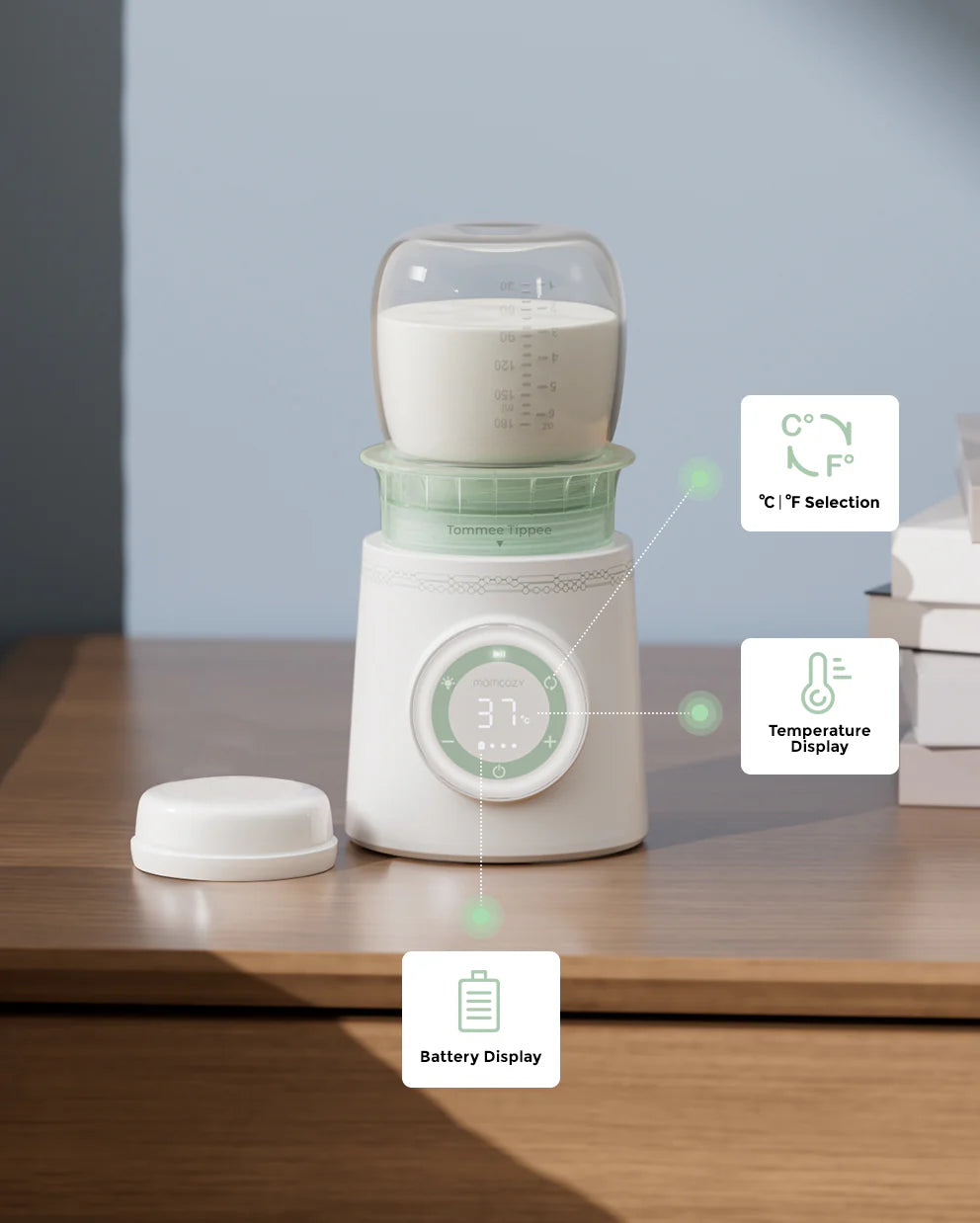 Chauffe-biberon portable Momcozy pour sorties et voyages