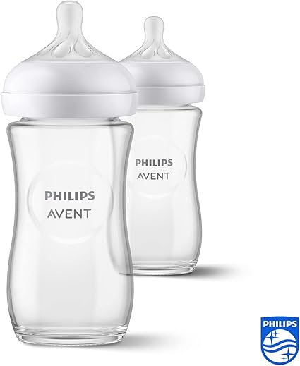 Lot de 2 Biberons Natural en Verre 240 ML AVENT