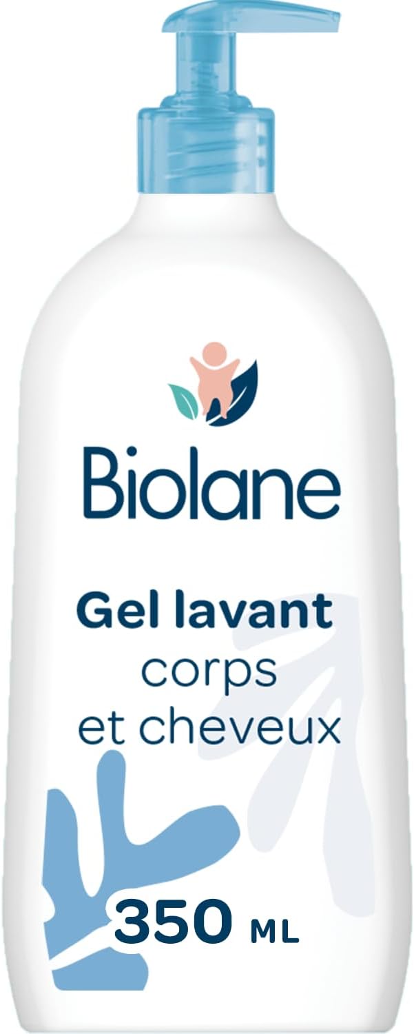 BIOLANE - Gel douche bebe corps et cheveux 2 en 1 - 350ml - 97% Origine Naturelle - Doux - Peaux Sensible