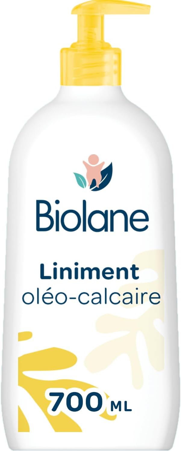 BIOLANE – Liniment oleo calcaire Bébé 700 ML– Nettoyant sans rinçage – 98% Origine naturelle – Peaux Sensibles - Nettoie et protège le siège de bébé