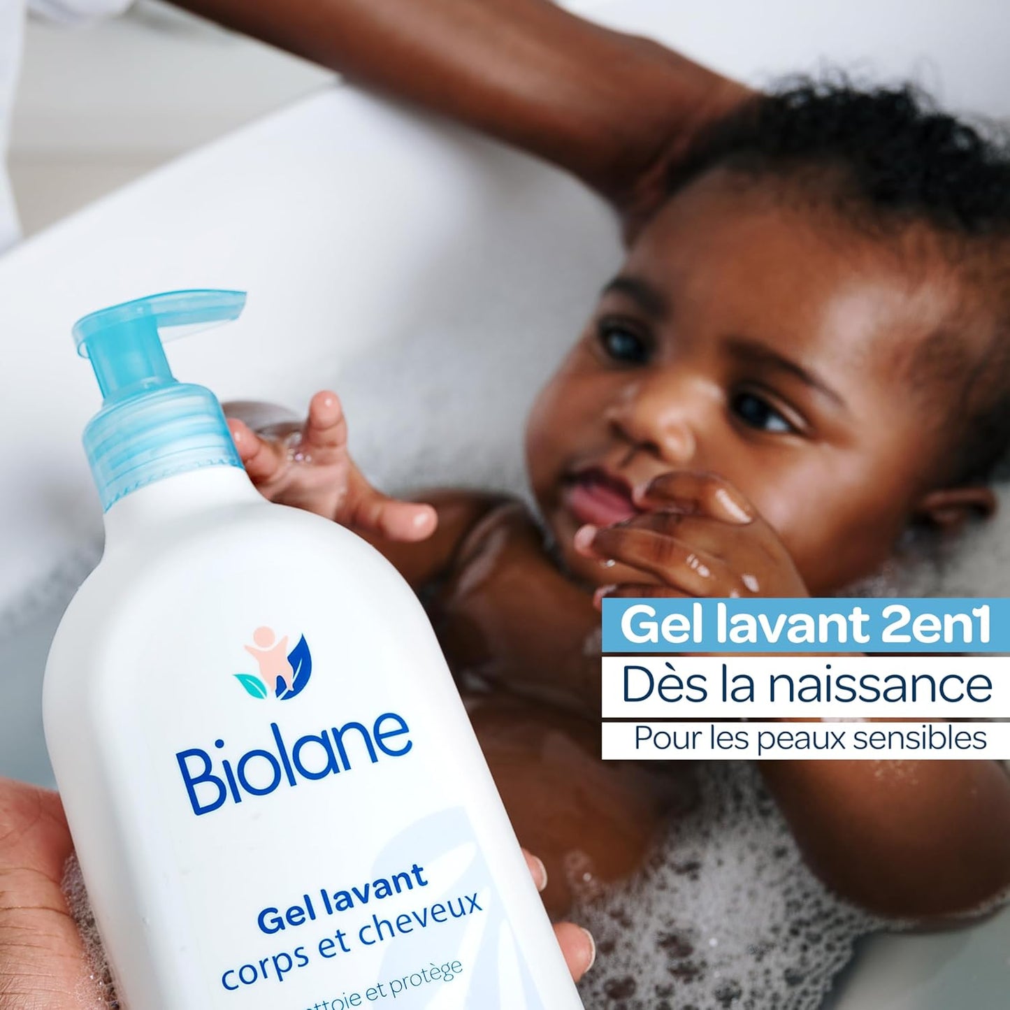 BIOLANE - Gel douche bebe corps et cheveux 2 en 1 - 750ml - 97% Origine Naturelle - Doux - Peaux Sensibles