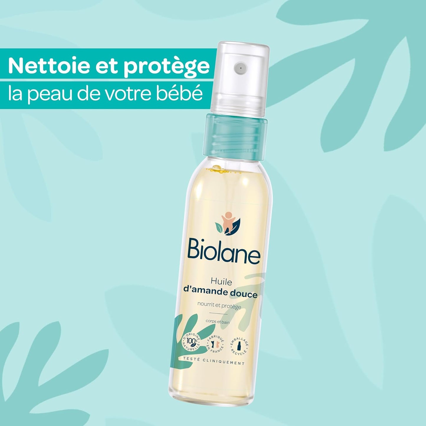 BIOLANE - Huile d'amande douce - Bébé -Protège la peau - Vitamine E - Soin - Bain - Massage - 100% d'origine naturelle