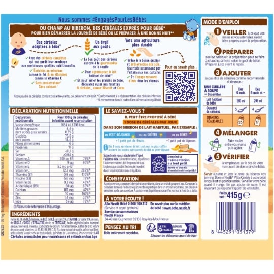 NESTLE Céréales Complètes bébé dès 6 mois
