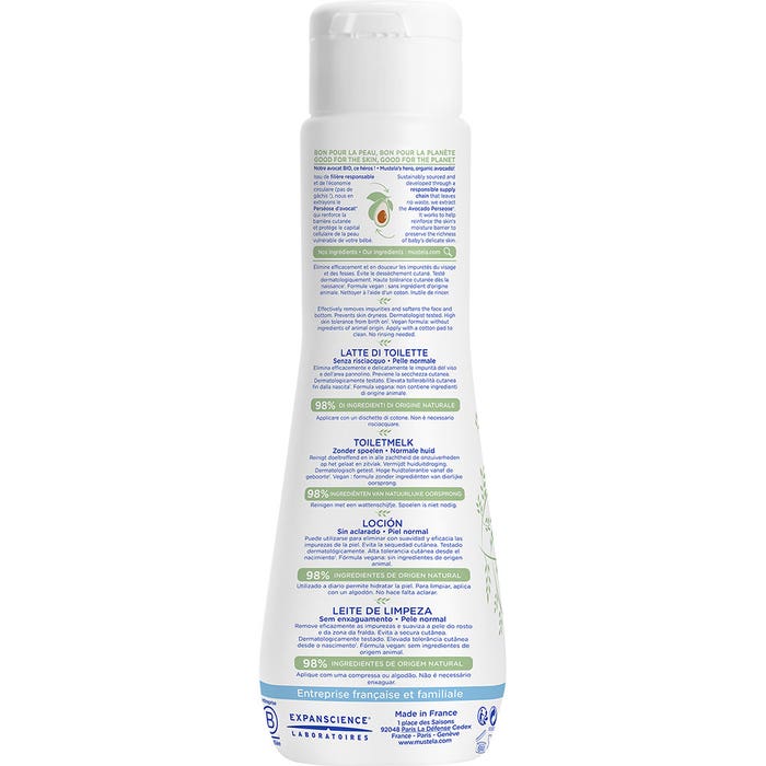 Mustela Lait De Toilette Sans Rincage Peaux Normales 200ml