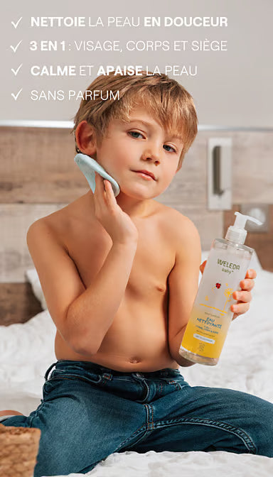 Weleda Bebe Et Enfant Eau Nettoyante 3 en 1 Visage Corps & Siège 400ml