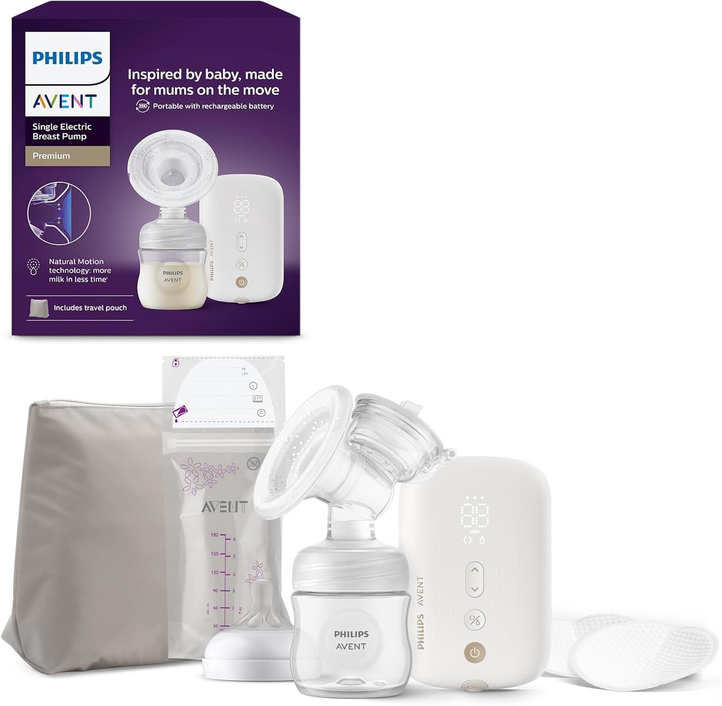Philips Avent Premium - Tire-lait électrique moteur silencieux et rechargeable