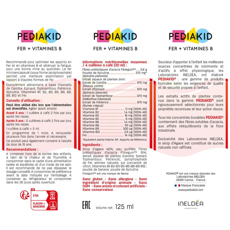 PEDIAKID Sirop Fer + Vitamines B