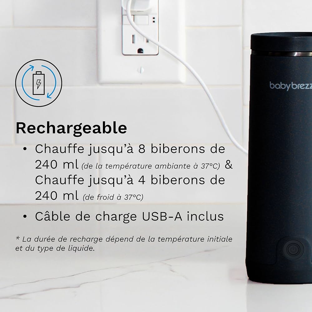 BabyBrezza  Chauffe biberon nomade ultra rapide avec recharge rapide et durable