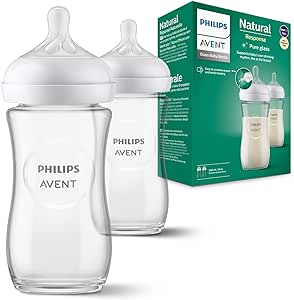 Lot de 2 Biberons Natural en Verre 240 ML AVENT