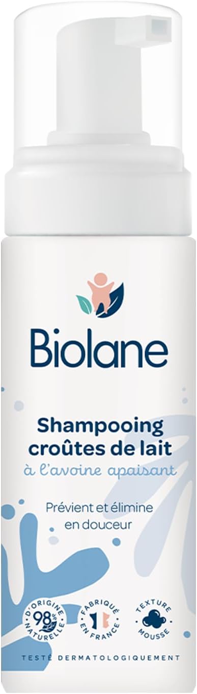 Biolane BIOLANE - Shampoing bébé Croûtes de lait 150ml - Traitement Doux - 98% Naturel - Apaisant - Testé Dermatologiquement