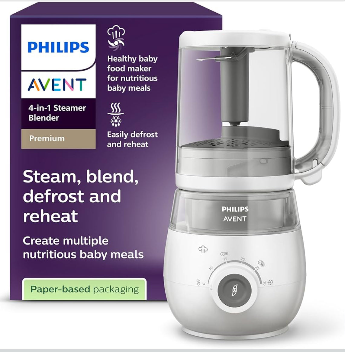 Philips Avent - Robot cuiseur vapeur-mixeur 4 en 1