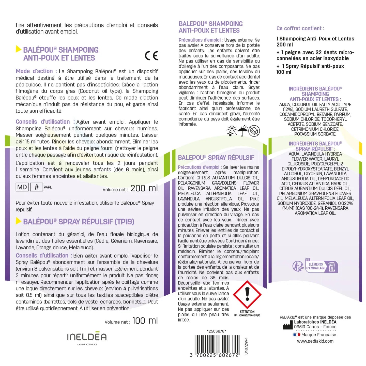 Pediakid Traitement complet balépou® anti-poux et lentes