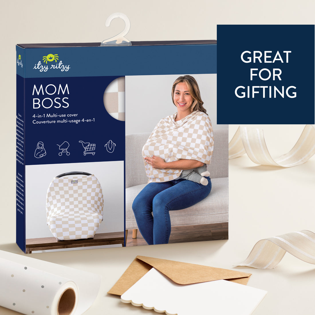 Couverture d'allaitement et foulard multifonctions 4 en 1 Mom Boss®