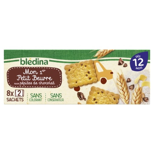 BLEDINA Biscuits Bébé dès 12 mois Petit beurre pépites chocolat