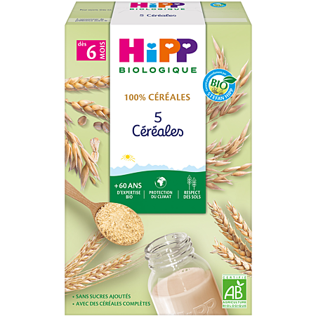 Hipp 100% Céréales 5 Céréales  dès 6 Mois Bio