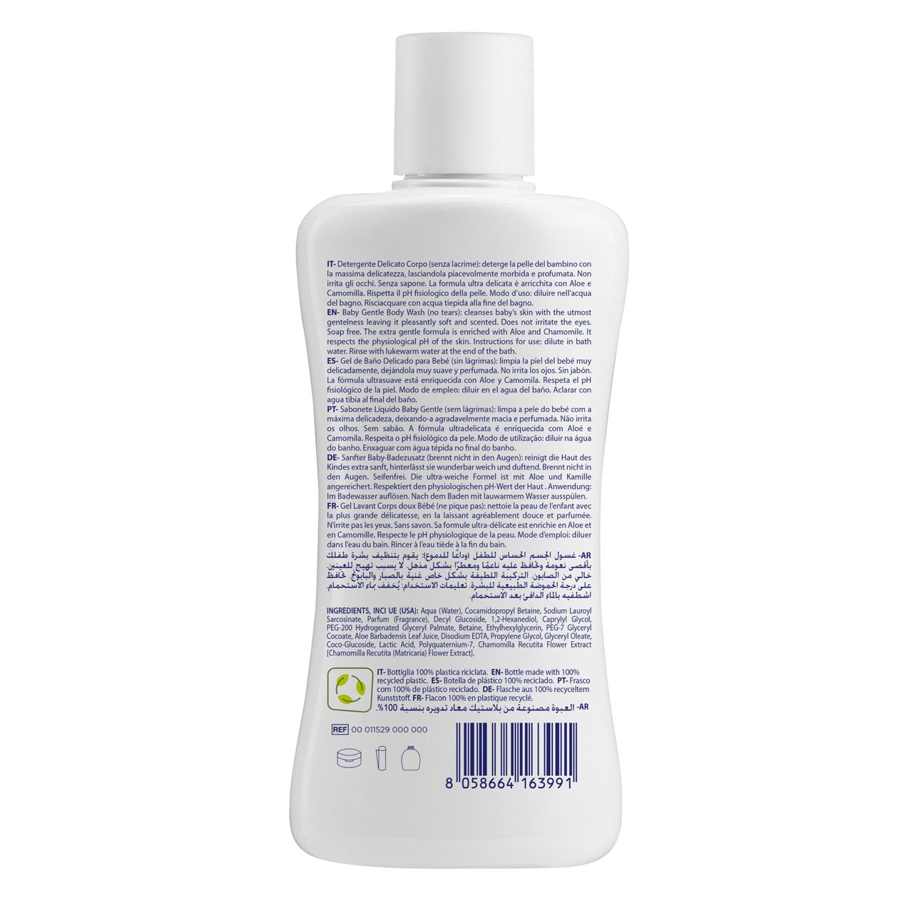 Chicco Gel Corporel Doux pour Bébé Sensation Naturelle 200ml
