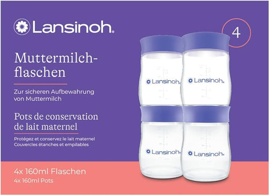 Lansinoh I Pots de conservation du lait maternel  4x160M