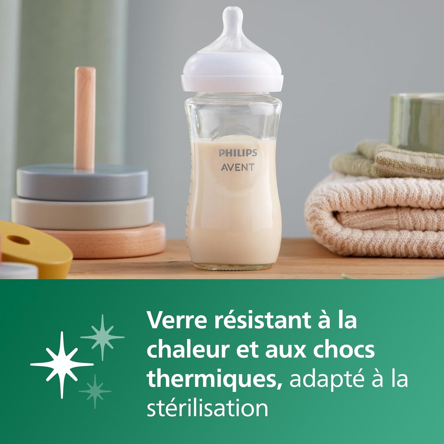 Philips Avent Biberon en verre à Réponse Naturelle – biberon de 240 ml